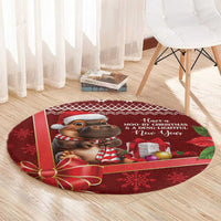 Funny Moo Deng Christmas Round Carpet