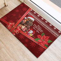Funny Moo Deng Christmas Rubber Doormat - Wonder Print Shop