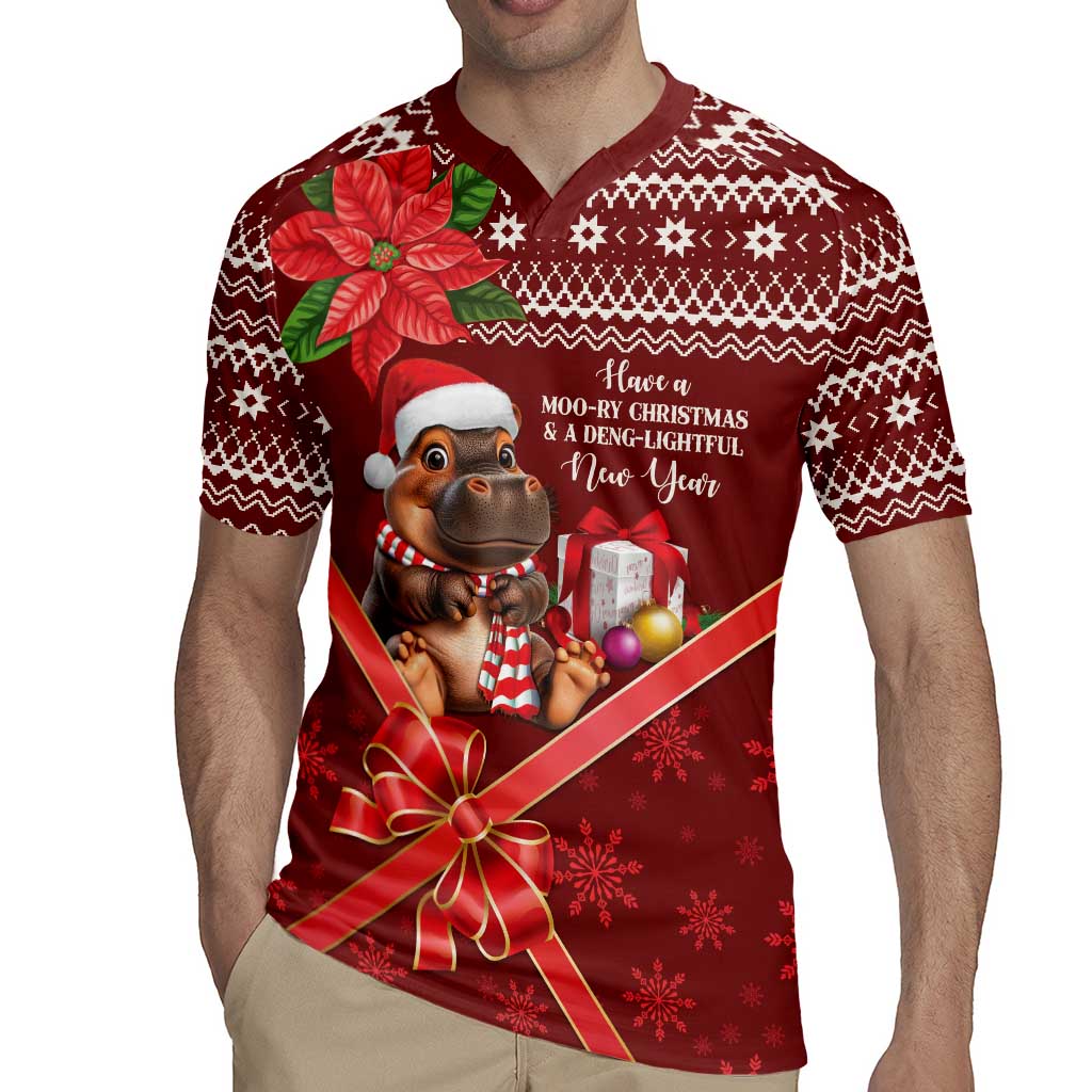 Funny Moo Deng Christmas Rugby Jersey - Wonder Print Shop