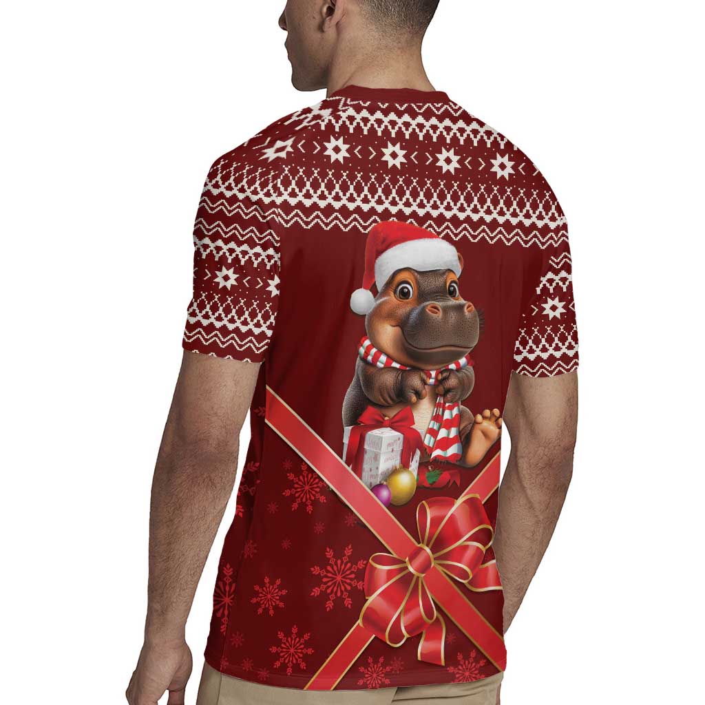Funny Moo Deng Christmas Rugby Jersey - Wonder Print Shop