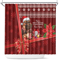 Funny Moo Deng Christmas Shower Curtain