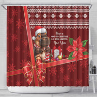 Funny Moo Deng Christmas Shower Curtain