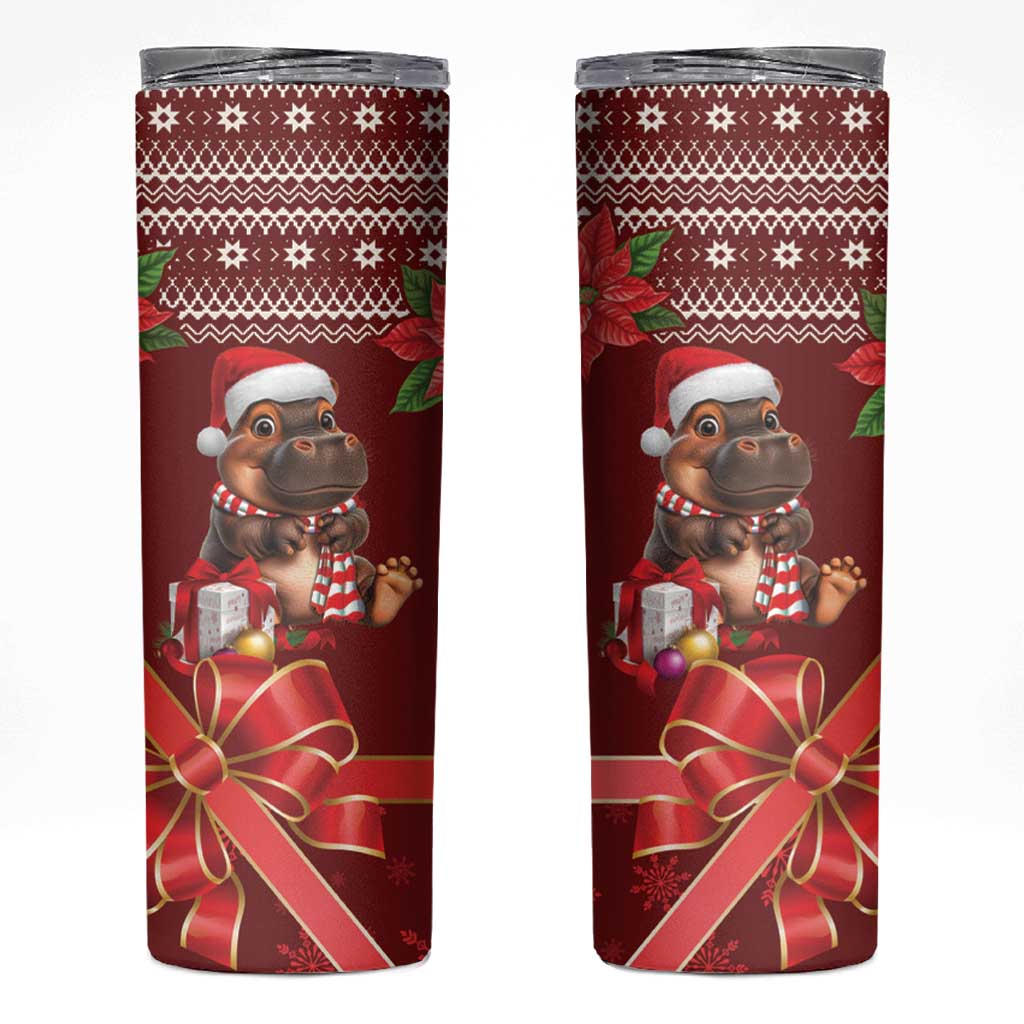 Funny Moo Deng Christmas Skinny Tumbler - Wonder Print Shop