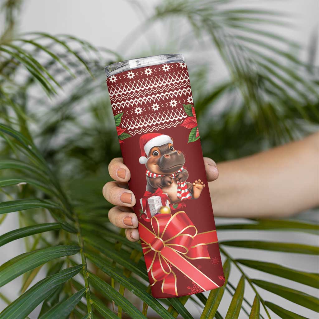 Funny Moo Deng Christmas Skinny Tumbler - Wonder Print Shop