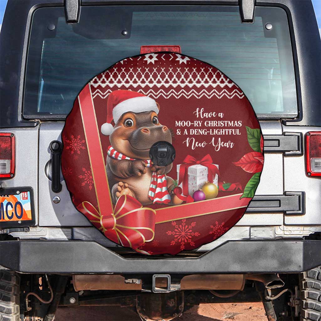 Funny Moo Deng Christmas Spare Tire Cover - Wonder Print Shop