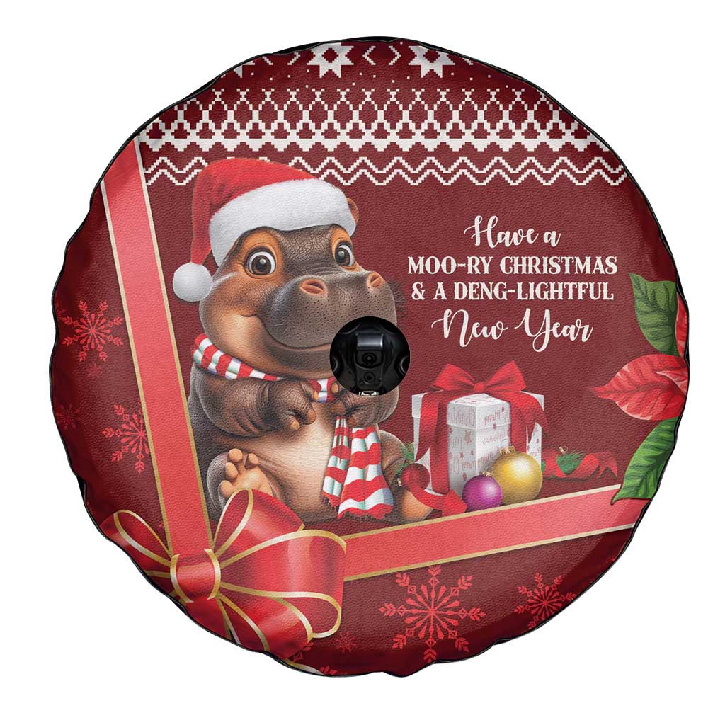 Funny Moo Deng Christmas Spare Tire Cover - Wonder Print Shop