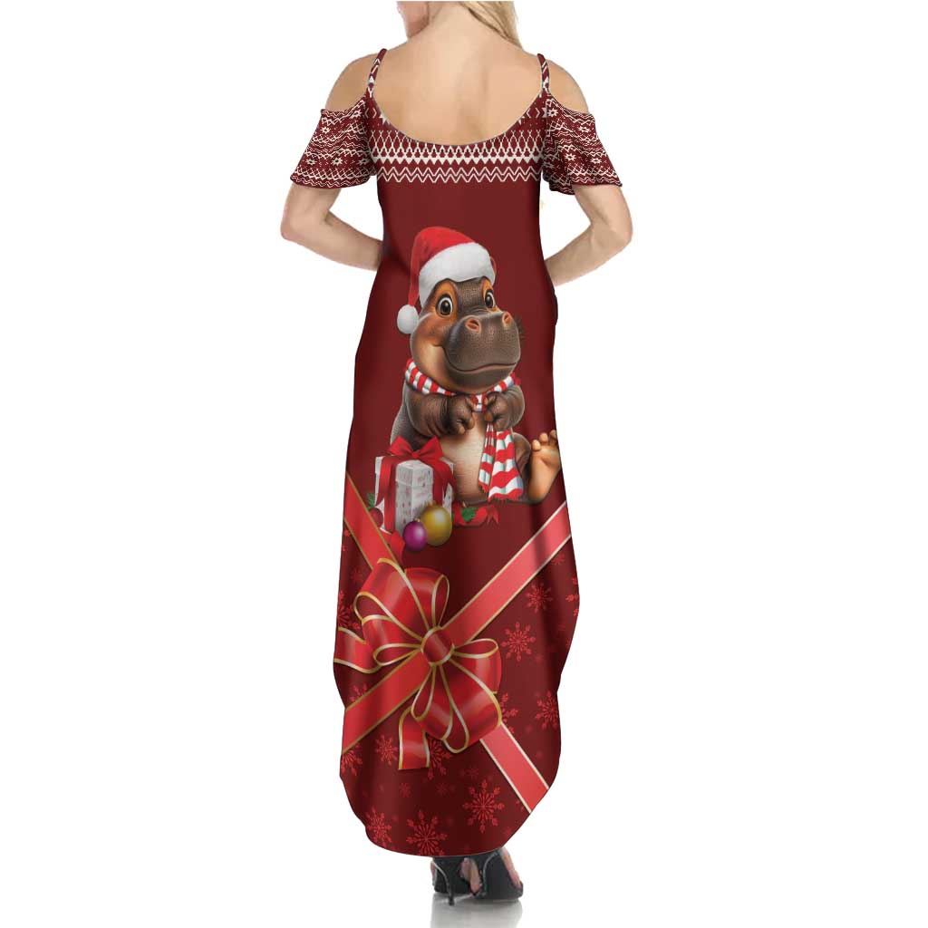 Funny Moo Deng Christmas Summer Maxi Dress - Wonder Print Shop