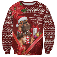 Funny Moo Deng Christmas Sweatshirt - Wonder Print Shop