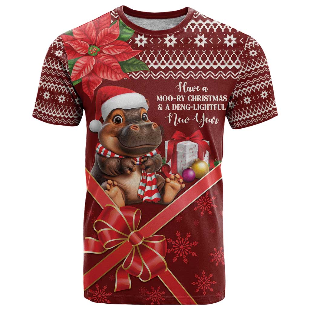 Funny Moo Deng Christmas T Shirt - Wonder Print Shop