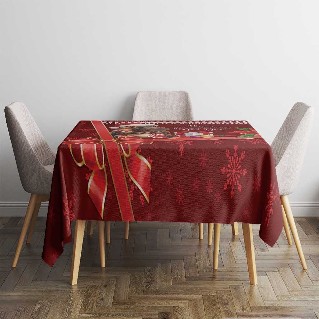 Funny Moo Deng Christmas Tablecloth - Wonder Print Shop