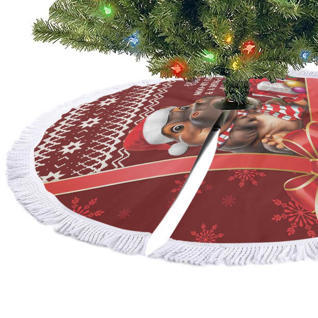 Funny Moo Deng Christmas Tree Skirt - Wonder Print Shop