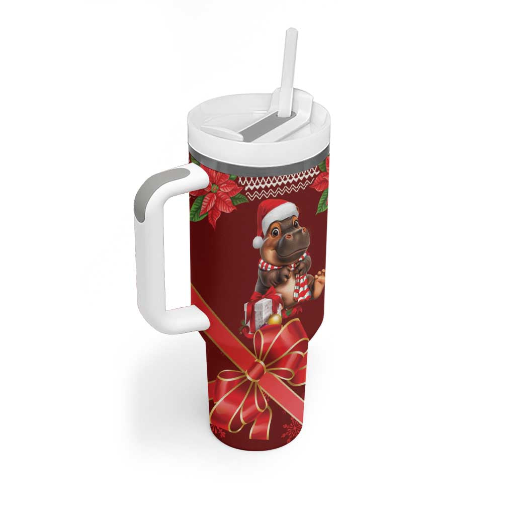 Funny Moo Deng Christmas Tumbler With Handle - Wonder Print Shop