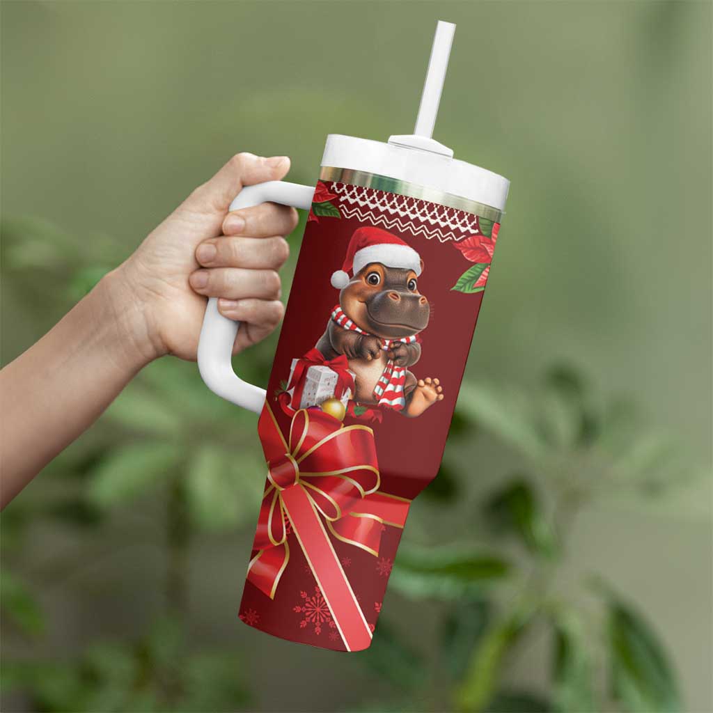 Funny Moo Deng Christmas Tumbler With Handle - Wonder Print Shop