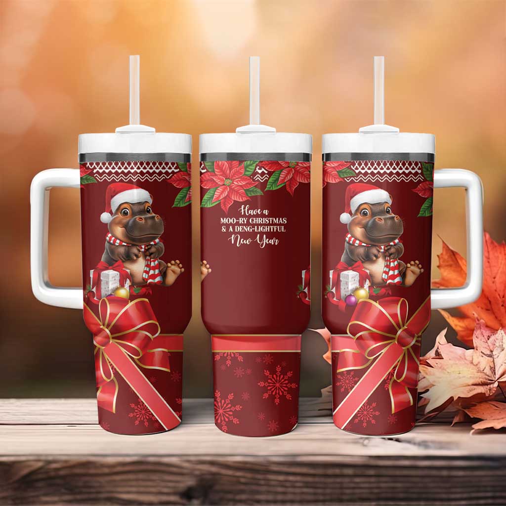 Funny Moo Deng Christmas Tumbler With Handle - Wonder Print Shop