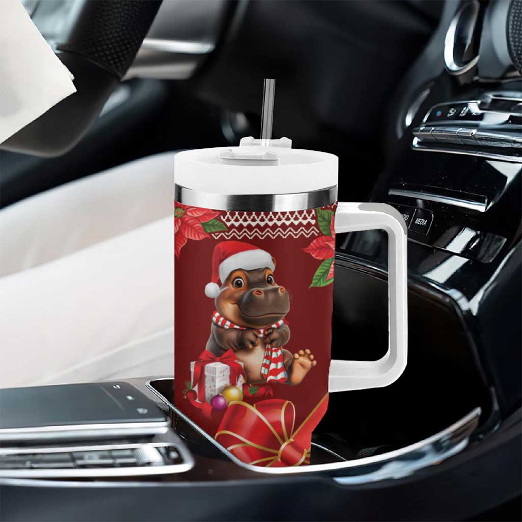 Funny Moo Deng Christmas Tumbler With Handle - Wonder Print Shop