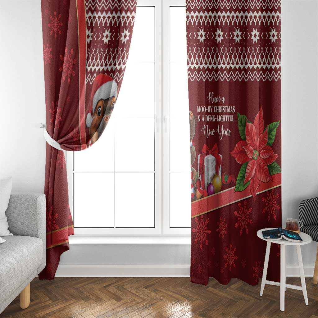 Funny Moo Deng Christmas Window Curtain - Wonder Print Shop