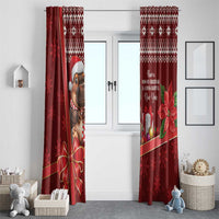 Funny Moo Deng Christmas Window Curtain - Wonder Print Shop