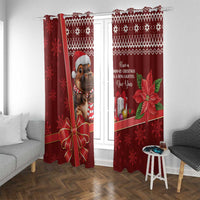 Funny Moo Deng Christmas Window Curtain - Wonder Print Shop