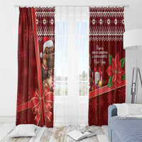 Funny Moo Deng Christmas Window Curtain - Wonder Print Shop