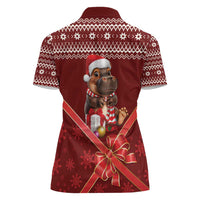 Funny Moo Deng Christmas Women Polo Shirt - Wonder Print Shop