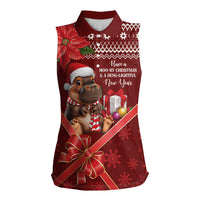 Funny Moo Deng Christmas Women Sleeveless Polo Shirt - Wonder Print Shop