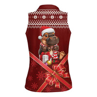 Funny Moo Deng Christmas Women Sleeveless Polo Shirt - Wonder Print Shop