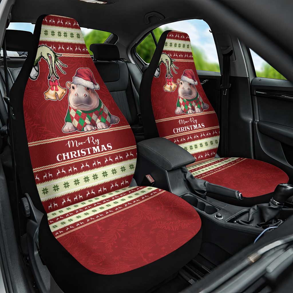 Moo Deng Moo-Ry Christmas Car Seat Cover Santa Baby Pygmy Hippo LT9 - Wonder Print Shop