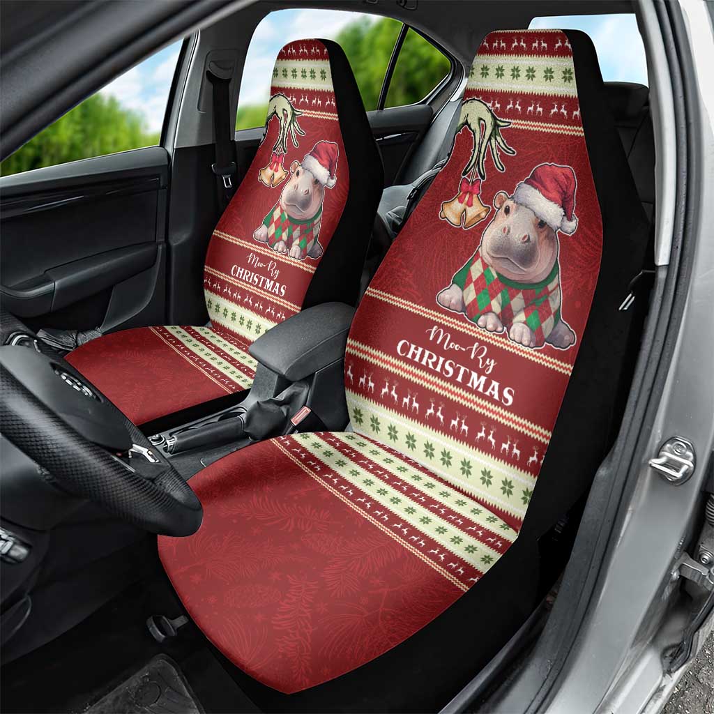 Moo Deng Moo-Ry Christmas Car Seat Cover Santa Baby Pygmy Hippo LT9 - Wonder Print Shop