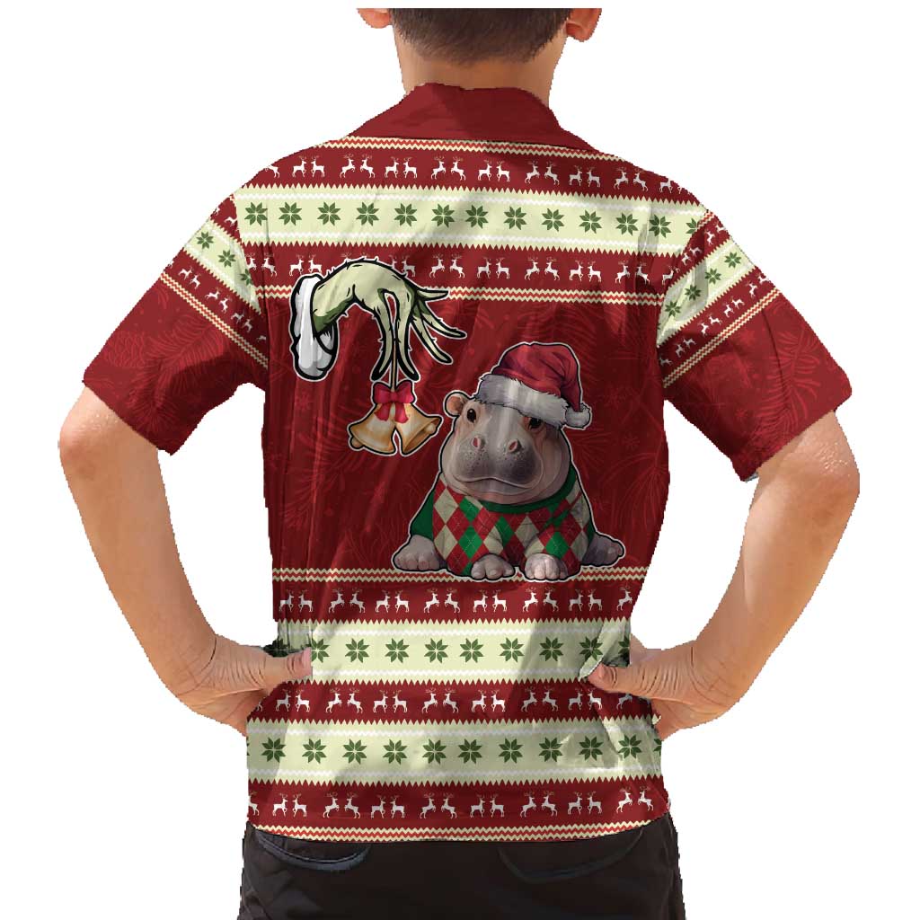 Moo Deng Moo-Ry Christmas Family Matching Mermaid Dress and Hawaiian Shirt Santa Baby Pygmy Hippo LT9 - Wonder Print Shop
