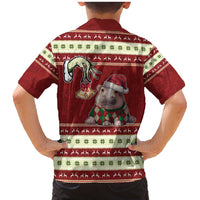 Moo Deng Moo-Ry Christmas Family Matching Mermaid Dress and Hawaiian Shirt Santa Baby Pygmy Hippo LT9 - Wonder Print Shop