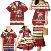 Moo Deng Moo-Ry Christmas Family Matching Mermaid Dress and Hawaiian Shirt Santa Baby Pygmy Hippo LT9 - Wonder Print Shop