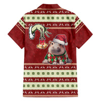 Moo Deng Moo-Ry Christmas Family Matching Off Shoulder Maxi Dress and Hawaiian Shirt Santa Baby Pygmy Hippo LT9 - Wonder Print Shop