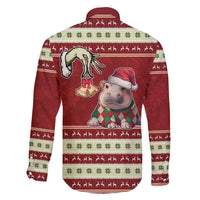 Moo Deng Moo-Ry Christmas Family Matching Off Shoulder Maxi Dress and Hawaiian Shirt Santa Baby Pygmy Hippo LT9 - Wonder Print Shop