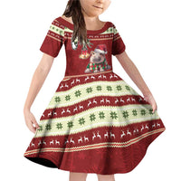 Moo Deng Moo-Ry Christmas Family Matching Off Shoulder Short Dress and Hawaiian Shirt Santa Baby Pygmy Hippo LT9 - Wonder Print Shop