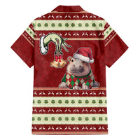 Moo Deng Moo-Ry Christmas Family Matching Short Sleeve Bodycon Dress and Hawaiian Shirt Santa Baby Pygmy Hippo - Wonder Print Shop