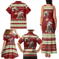 Moo Deng Moo-Ry Christmas Family Matching Tank Maxi Dress and Hawaiian Shirt Santa Baby Pygmy Hippo - Wonder Print Shop