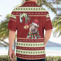Moo Deng Moo-Ry Christmas Hawaiian Shirt Santa Baby Pygmy Hippo - Wonder Print Shop