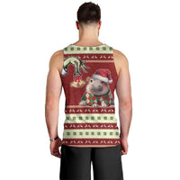 Moo Deng Moo-Ry Christmas Men Tank Top Santa Baby Pygmy Hippo - Wonder Print Shop