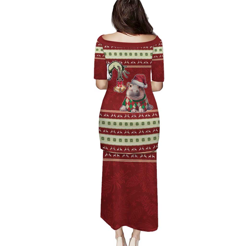 Moo Deng Moo-Ry Christmas Puletasi Santa Baby Pygmy Hippo - Wonder Print Shop