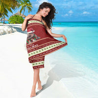 Moo Deng Moo-Ry Christmas Sarong Santa Baby Pygmy Hippo - Wonder Print Shop