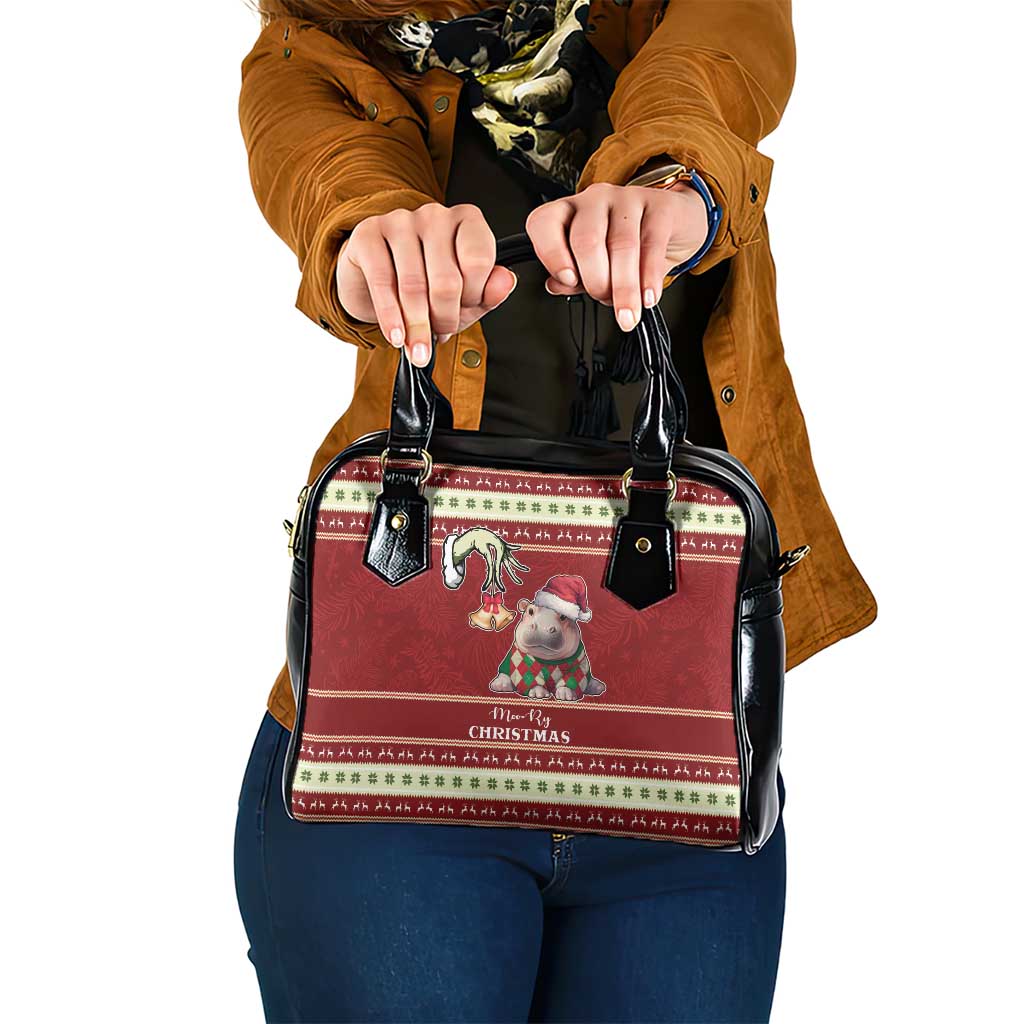 Moo Deng Moo-Ry Christmas Shoulder Handbag Santa Baby Pygmy Hippo