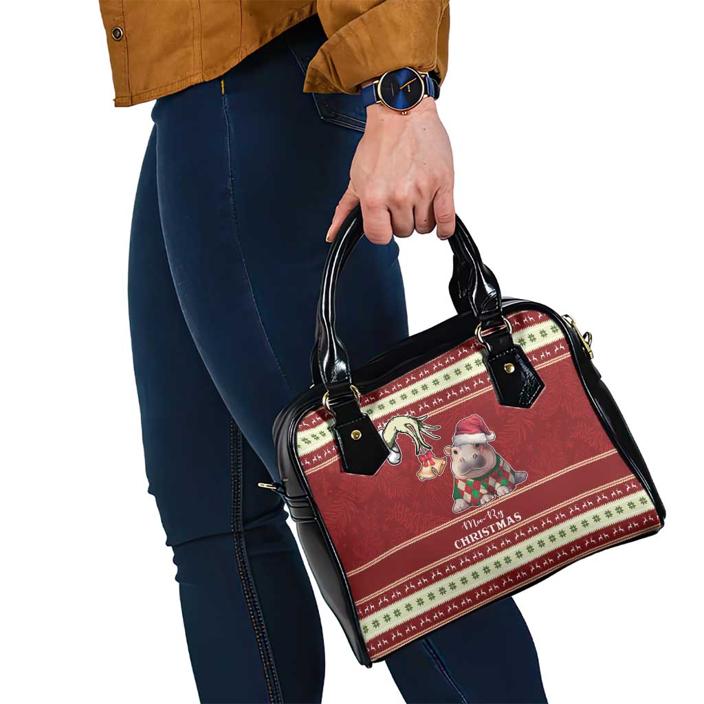 Moo Deng Moo-Ry Christmas Shoulder Handbag Santa Baby Pygmy Hippo