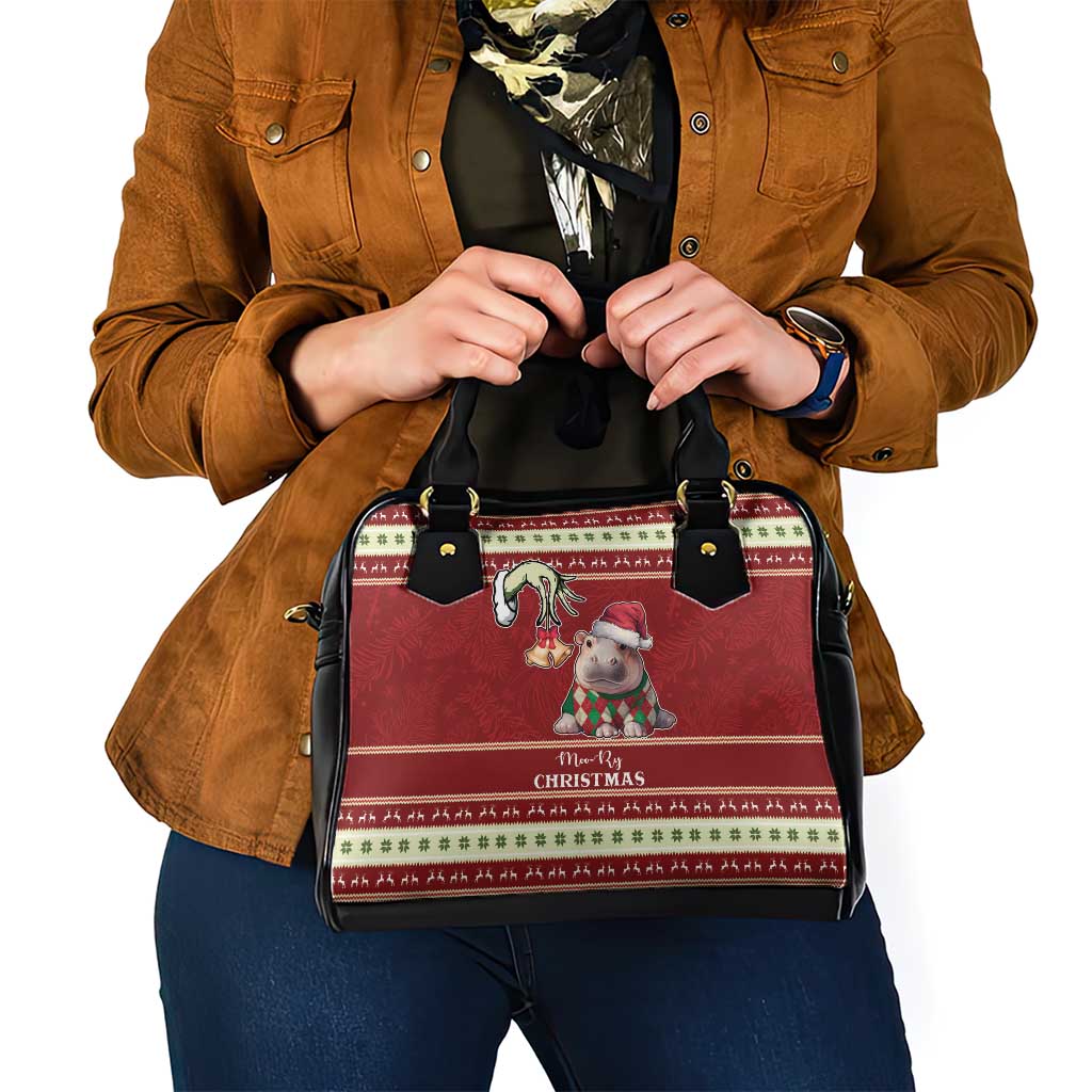 Moo Deng Moo-Ry Christmas Shoulder Handbag Santa Baby Pygmy Hippo