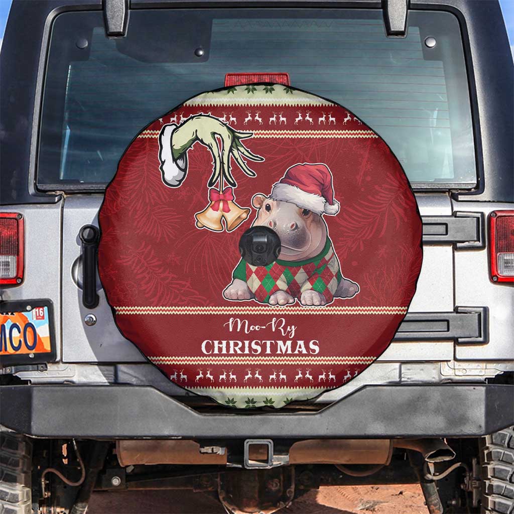 Moo Deng Moo-Ry Christmas Spare Tire Cover Santa Baby Pygmy Hippo - Wonder Print Shop