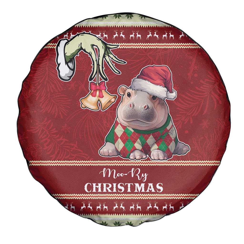 Moo Deng Moo-Ry Christmas Spare Tire Cover Santa Baby Pygmy Hippo - Wonder Print Shop