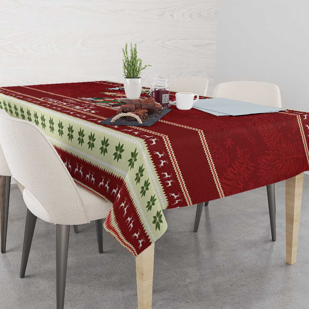 Moo Deng Moo-Ry Christmas Tablecloth Santa Baby Pygmy Hippo - Wonder Print Shop