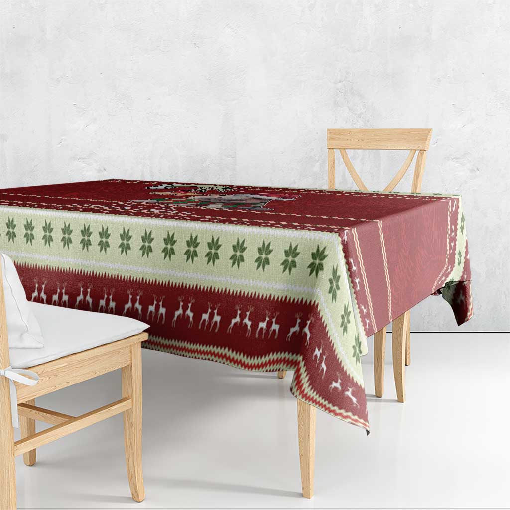 Moo Deng Moo-Ry Christmas Tablecloth Santa Baby Pygmy Hippo - Wonder Print Shop