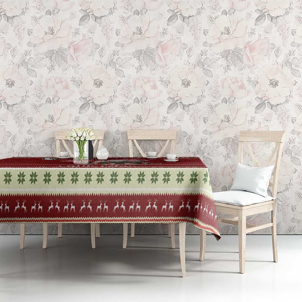 Moo Deng Moo-Ry Christmas Tablecloth Santa Baby Pygmy Hippo - Wonder Print Shop