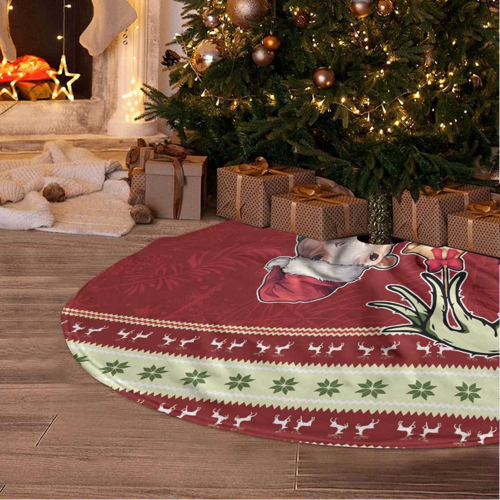Moo Deng Moo-Ry Christmas Tree Skirt Santa Baby Pygmy Hippo - Wonder Print Shop