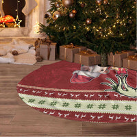 Moo Deng Moo-Ry Christmas Tree Skirt Santa Baby Pygmy Hippo - Wonder Print Shop